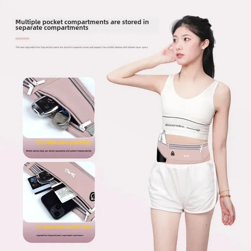 ثلاثة أقسام تشغيل الخصر أكياس مقاوم للماء متعددة الوظائف ماراثون حقيبة جري حالة حقيبة بحزام حقيبة الهاتف الرياضية حزمة الهاتف فاني #2