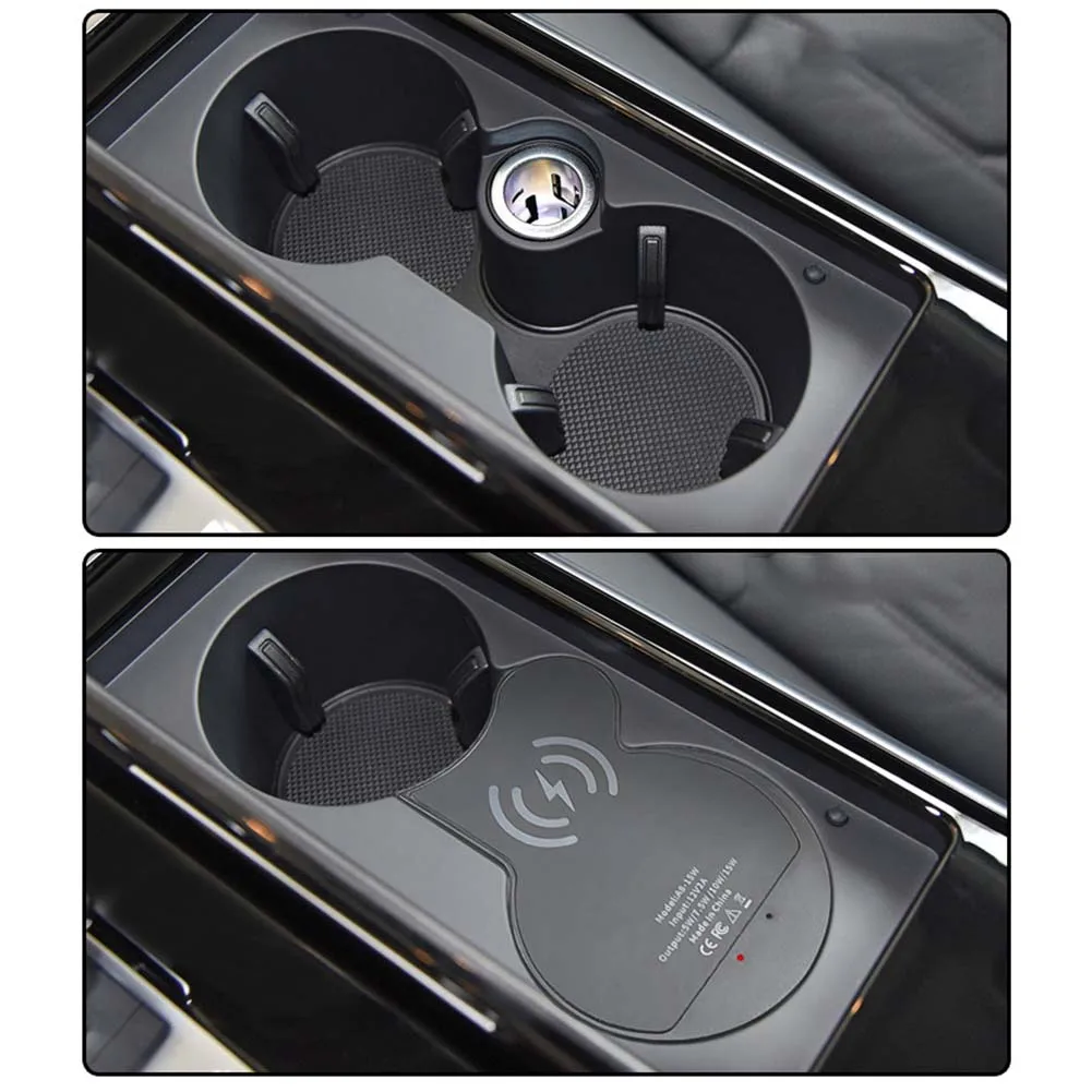 Car Phone Holder Wireless Charger For Daily Driving Use Built-in Magnetic Ring Rounded Side Profile No Installation Needed