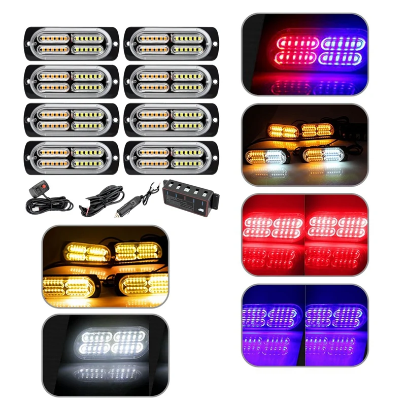 1 Tow 8 In The Network Flashing Lights Warning Lights Strobe Side Lights Grille Lights Flashing Lights