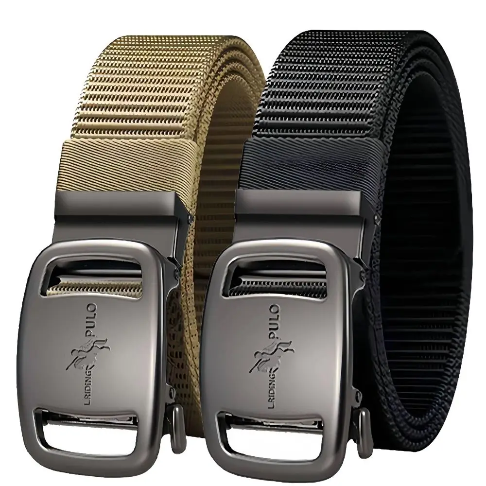 Men Luxury Brand Nylon Braided Belt Simple Wild Style Business Casual Automatic Buckle Waistband Canvas Strap