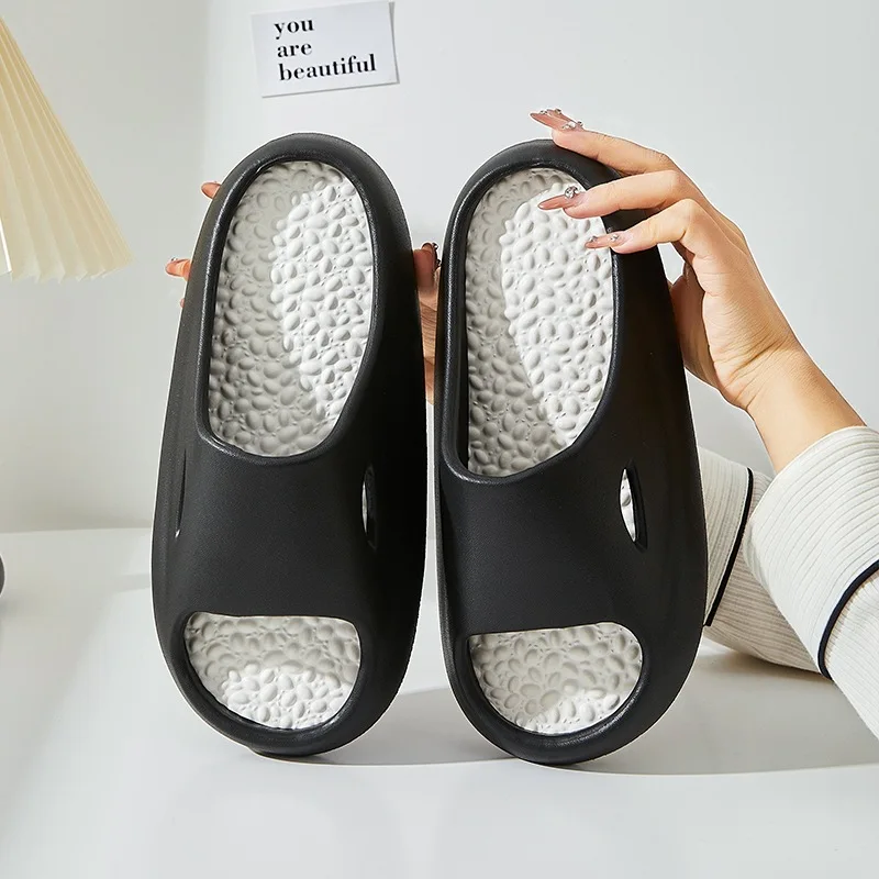 Summer Beach Slippers Men Women Indoor Eva Cool Soft Bottom Sandals Trend Unisex Sports Massage Slides Light Weight Shoes