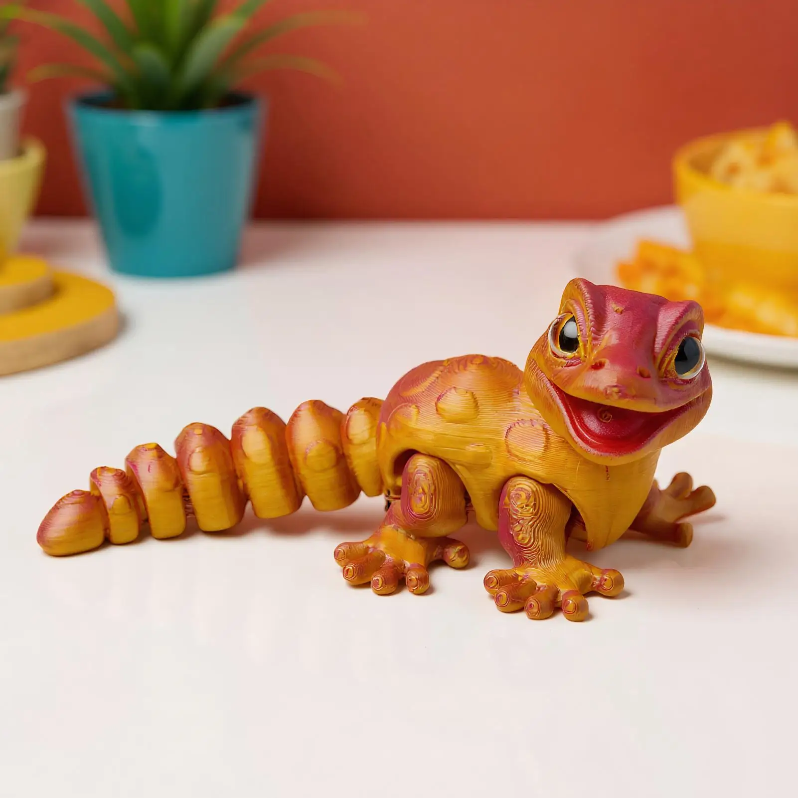 3D Printed Gecko Figurine Lizard Reptile Fidget Toy Statue for Kids Boys Girls Desk Decor Dorm Living Room Bedroom Office Gifts view 4