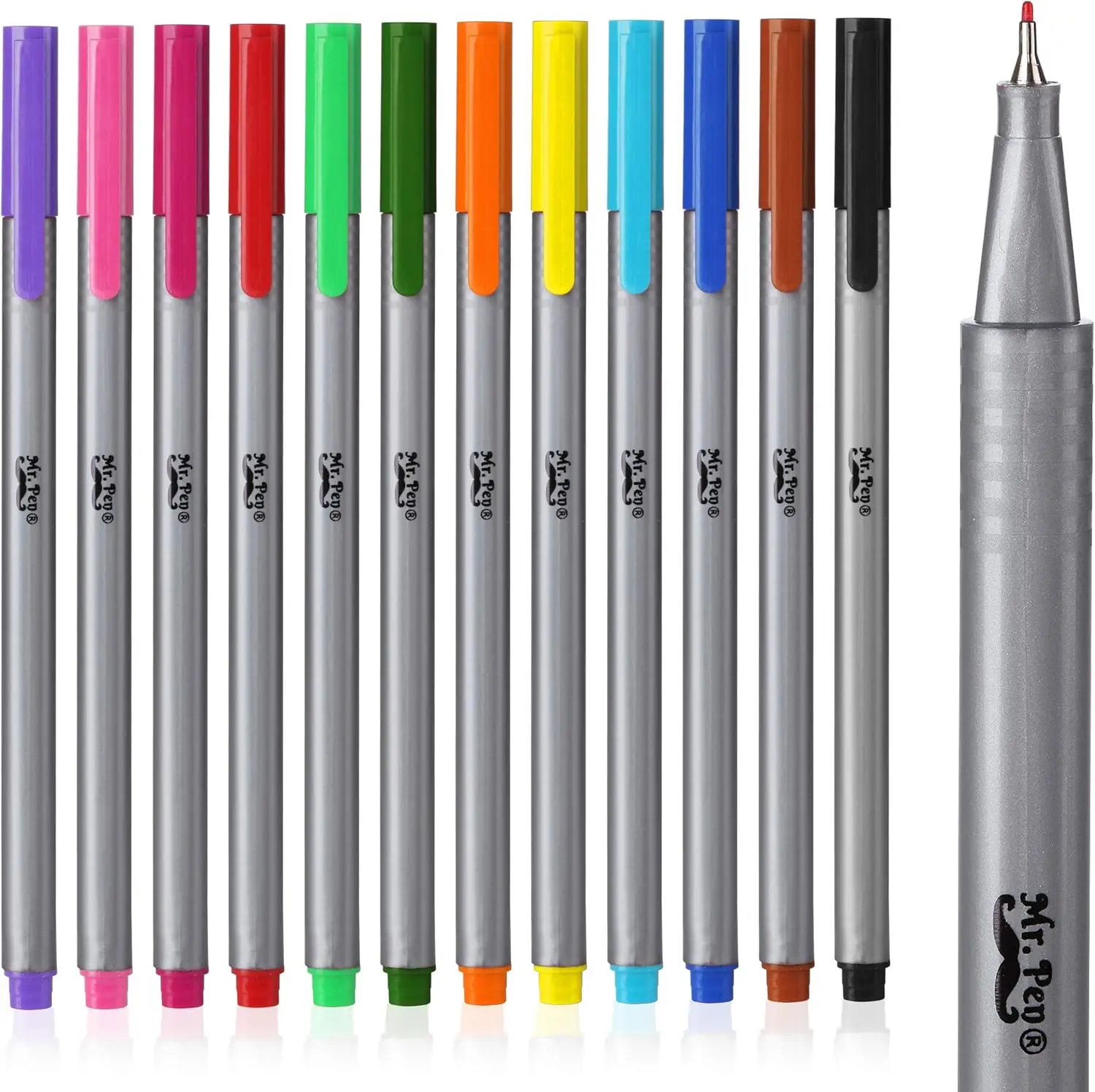 

12 Pack Fine Point Fineliner Pens, 0.4mm, 12 Colors, for Journaling, Drawing, Note-Taking, Coloring, Sketching & Art Projects