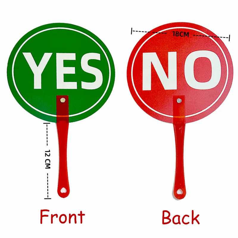 PVC Big Size Yes No Right Wrong True False Answer Game Hand Boards Student Voting Cards Classroom Supplies Teaching Aids Toys