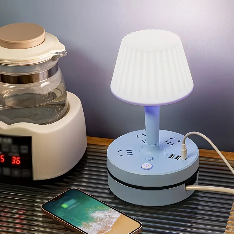 Table lamp LED table lamp. Reading lamp. Desk bedside night light with socket. It can be used for multiple purposes