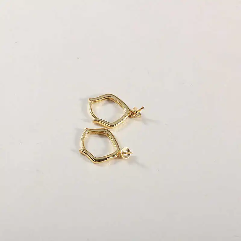 E004 Gold Plated Copper Pearl Stud Earrings Findings Jewelry Making DIY Jewelry Accessories