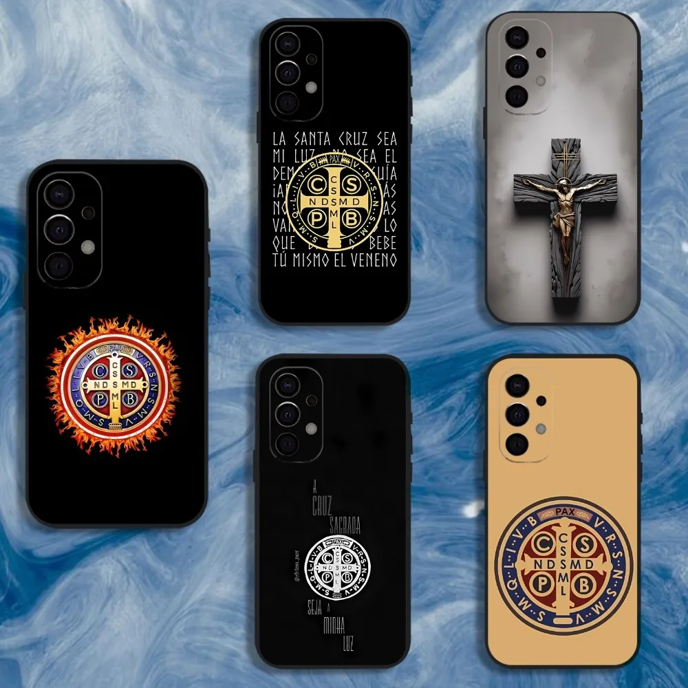 

Saint Benedict Medal Phone Case For Samsung S25,S24,S21,S22,S23,S30,Ultra,S20,Plus,Fe,Lite,Note,10,9,5G Black Cover