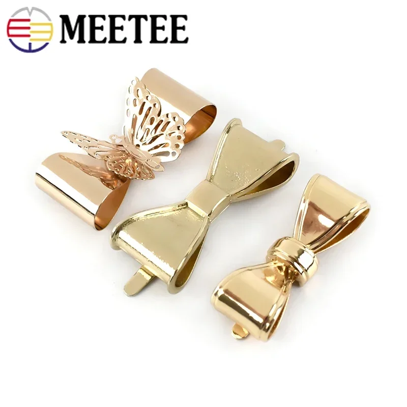 10Pcs Bowknot Metal Buckles Shoes Decorative Clasps Bag Clothes Leather Luggage Label Tags DIY Sewing Hardware Craft Accessories