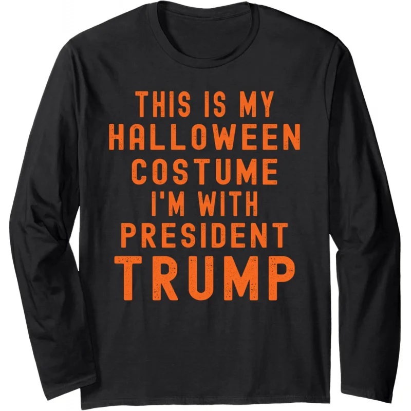 Trump supports 2024 US presidential election long sleeved men's T-shirt