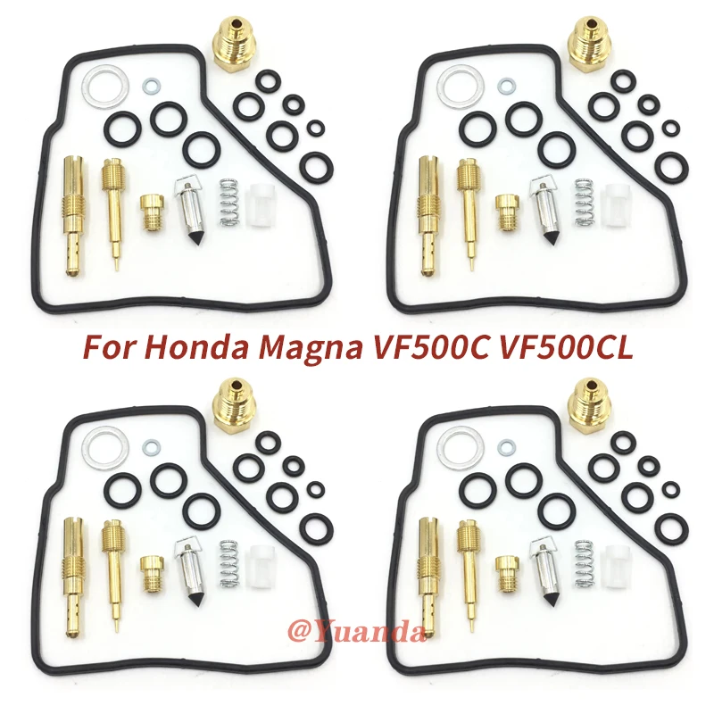 4 Sets Motorcycle Carburetor Repair Kit Needle Valve Seat Fit For Honda Magna VF500C VF500CL Interceptor 500 VF500F VF500FL V30