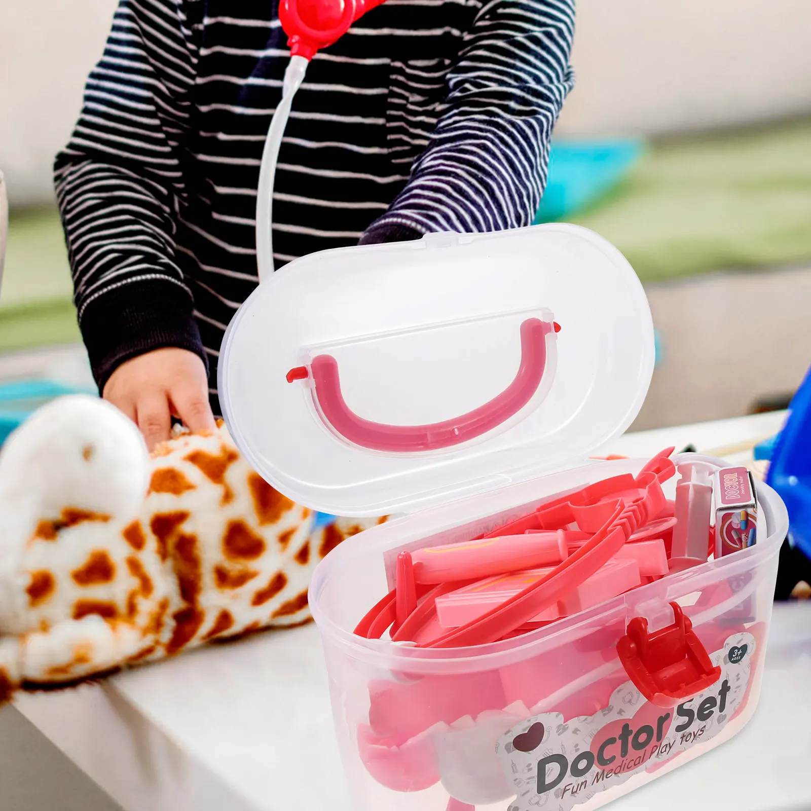 

Набор для ролевых игр доктора: 20 предметов, имитация стетоскопа и инъекций, развивающий игровой набор для детей, реквизит для сюжетно-ролевых игр, для взаимодействия родителей и детей, забавный