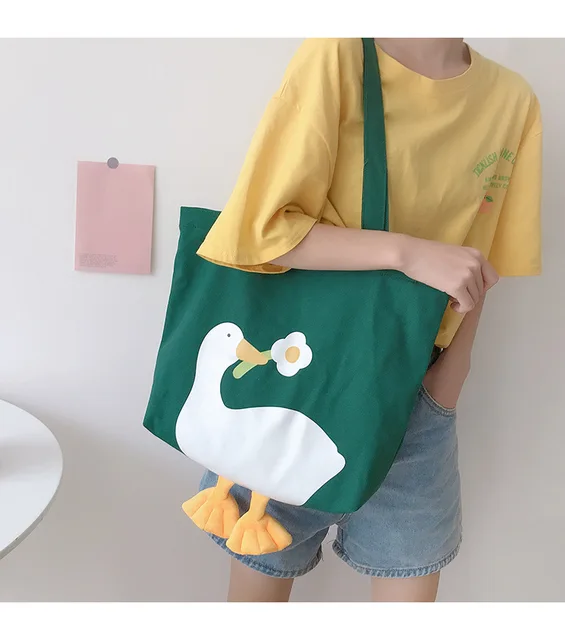 Canvas Lovely Duck Shoulder Bag Student Girls