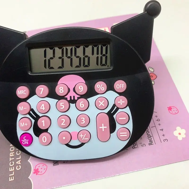 Sanrio Kuromi Nettes Mädchen Herz Präzisionsrechner Kleiner tragbarer Cartoon Student Mathematikrechner Kinder Geburtstagsgeschenk
