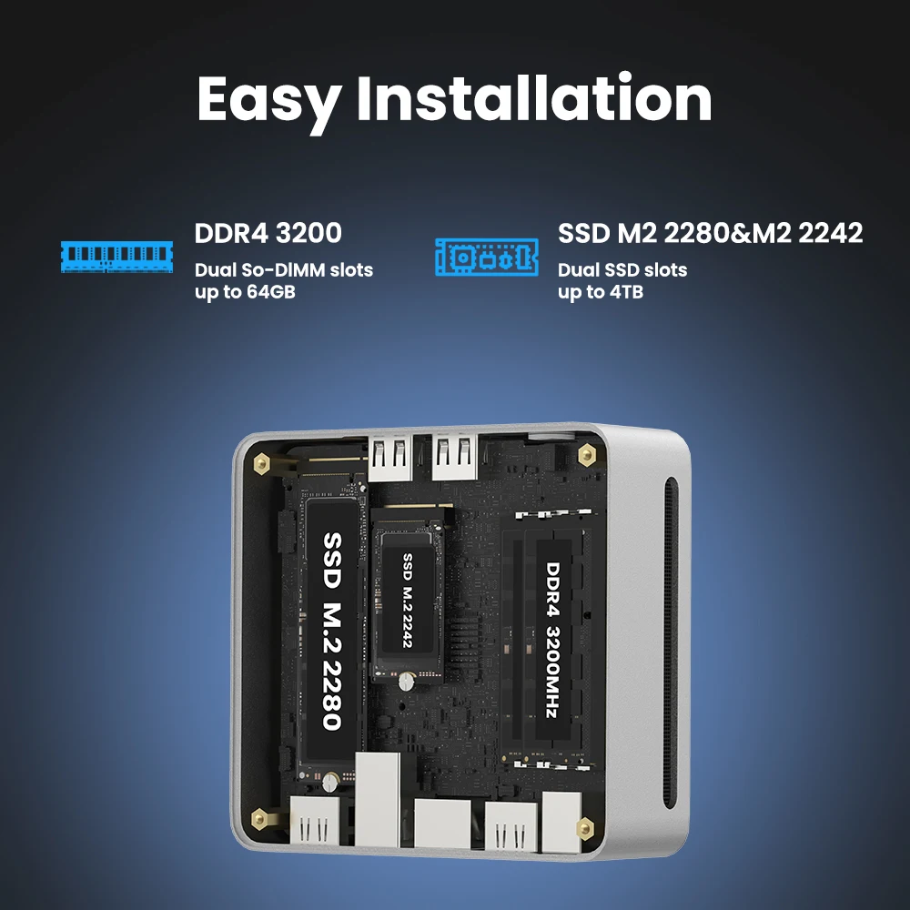 Radeon GPU, 4K HDMI, WiFi6, Compact Genmachine Ryzen 7 7730U Mini-PC – 8 Kerne 16 Threads, 15 W effiziente Leistung