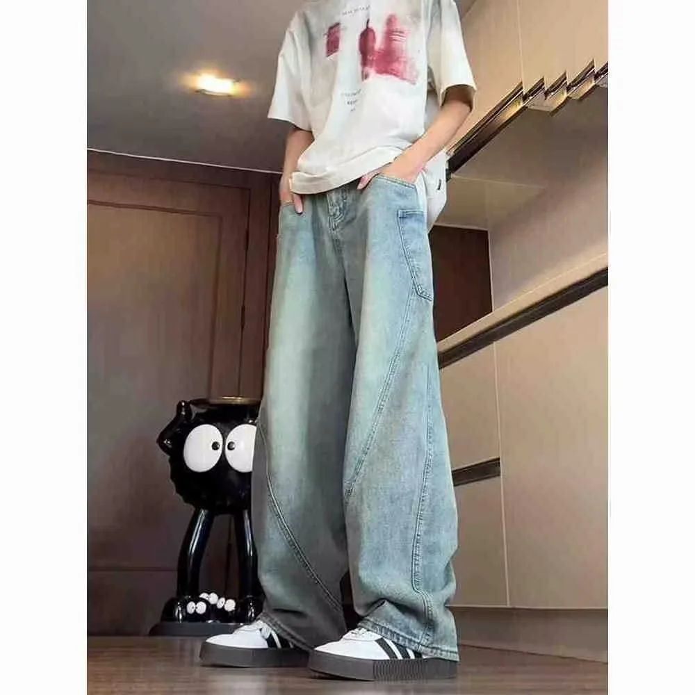 

trendy men's 2025 personalized letter jeans, hip-hop style, popular on Instagram, high street fashion, trendy and cool trousers