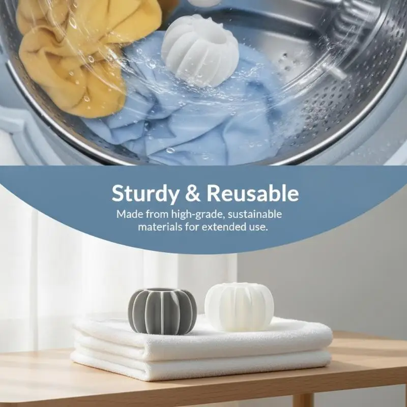 Anti-Tangling Laundry Balls Reusable Reduce Fabric Knots & Wrinkles Soft Gentle for Automatic Home Washing Machines
