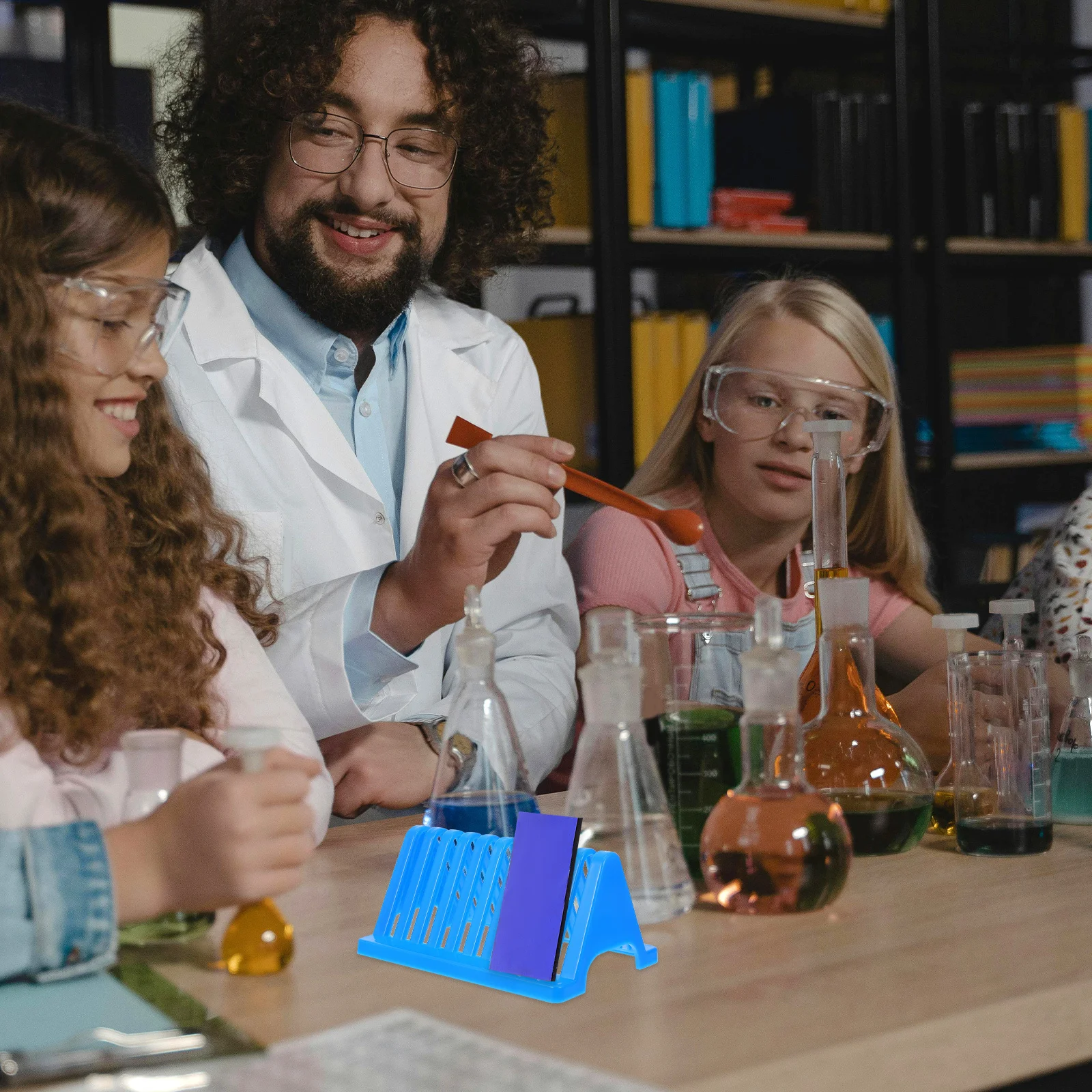 

2pcs Microscope Slides Rack Plastic Drying Stand For Lab Experiments Reusable Laboratory Slide Holder Efficient Drainage Design