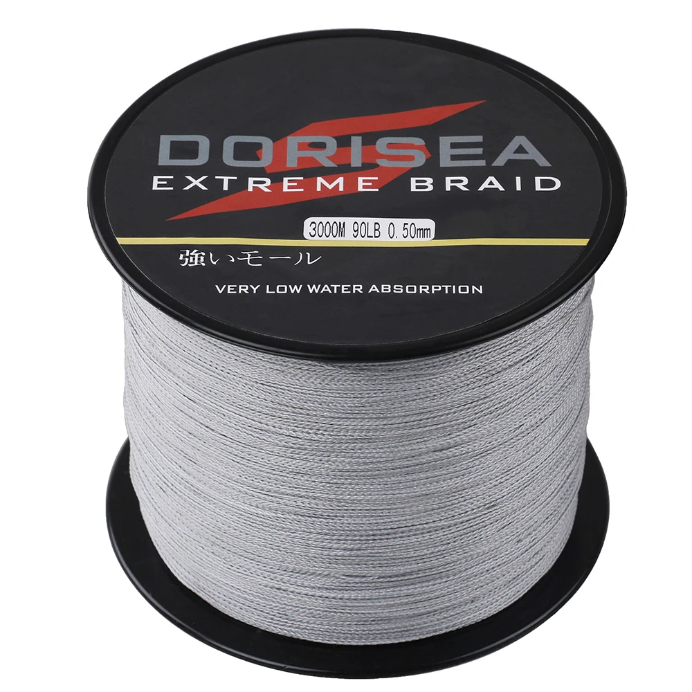 

DORISEA 4 Strands 3000m Long Line 6-100LB Multifilament PE Extreme Braided Fishing Line Kite Wire