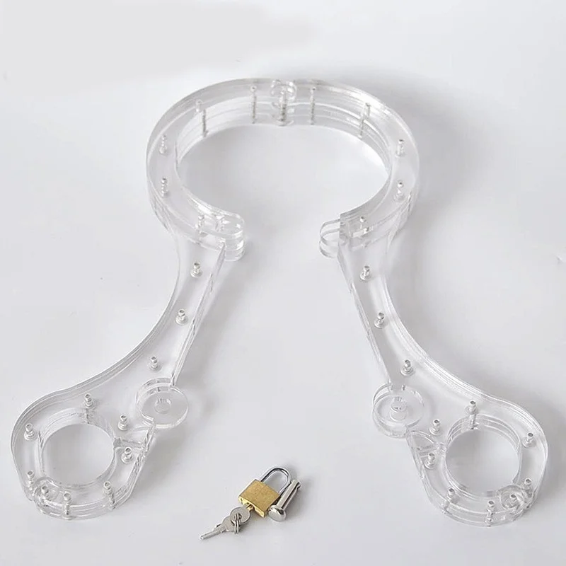 HIGH QUALITY Aluminium Alloy Cangue Sex Furniture Bondage Restraint Neck Collar Bdsm Slave Handcuffs Sex Toy for Adult Couple