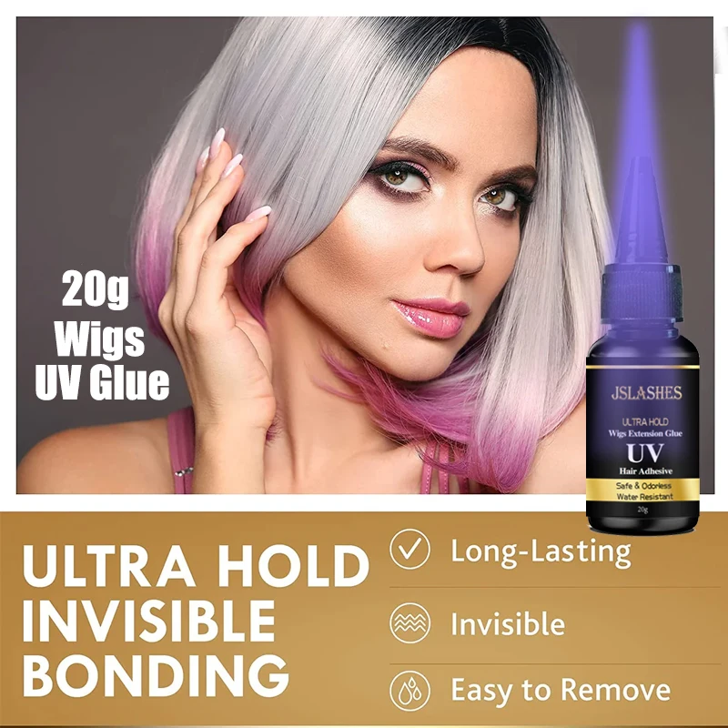 

Hema free 20 г УФ-клей для волос для наращивания УФ-лампой Клей для склеивания волос Невидимый клей для волос Водонепроницаемый бесшовный Быстросохнущий