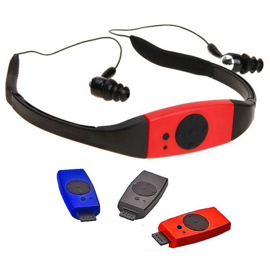 방수 IPX8 MP3 스테레오 사운드 헤드폰, 수영, 서핑, 사이클링 스포츠 헤드셋, 음악 플레이어, 4G, 8G