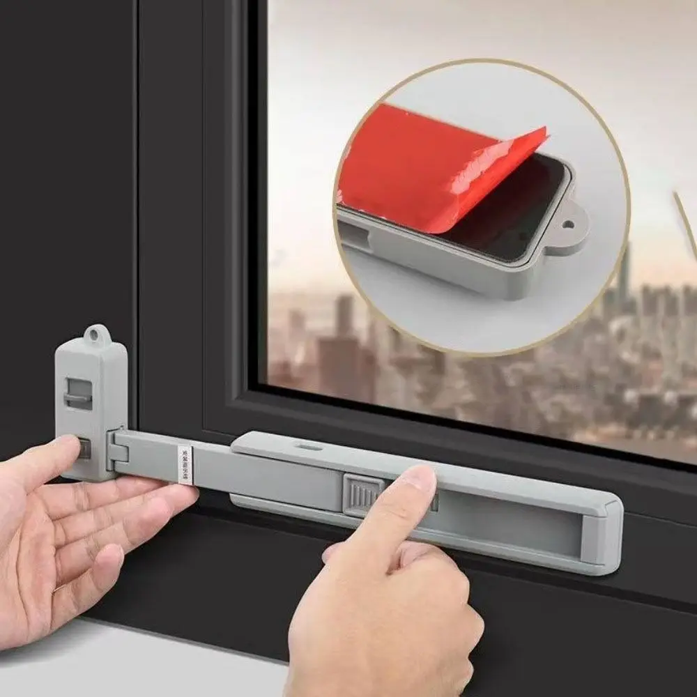Plastikowy zamek zabezpieczający przed dziećmi, bez wiercenia, unisex, ogranicznik do drzwi i okien, mocne mocowanie, zabezpieczenie przed kradzieżą, blokada okna.
