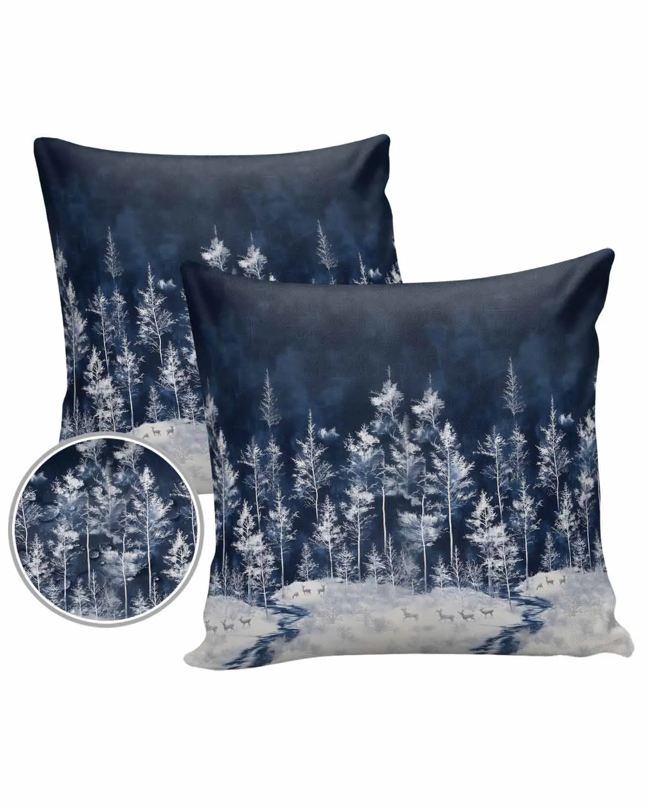 2/4PCS Forest Reindeer Christmas Winter Throw Pillow Cover Case For Sofa Car Home Decoration Pillowcase