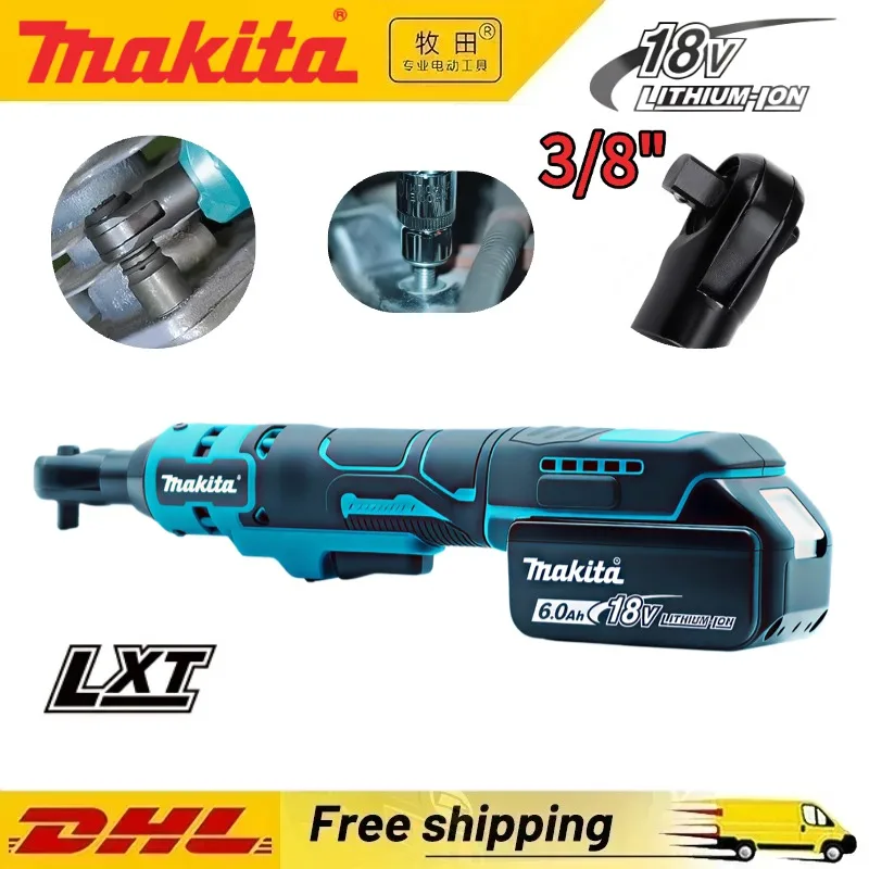 

Original Makita WR100D 18V LXT Brushless Ratchet Wrench 3/8" & 1/4" Dual Drive High Torque for Professional Use