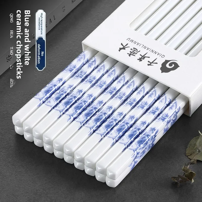 

New Ceramic Chopsticks Set Celadon Chopsticks Anti-slip Anti-bacterial Anti-mold High Temperature Resistant Kitchen Accessories