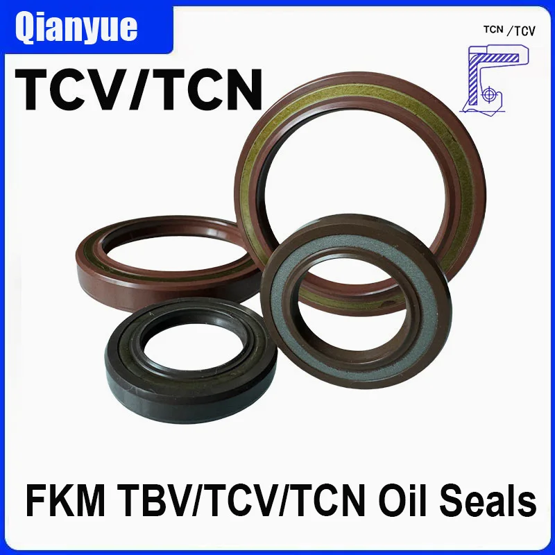 FKM TBV/TCV/TCN Oil Seals,ID 12-34mm 250°C,High Pressure Rotary Seals for Hydraulic Motors/Pumps/Gearboxes (Wear-Resistant)