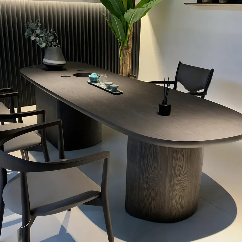 Italian Light Luxury Solid Wood Tea Table Modern Minimalist Office Meeting Table Household Coffee Table