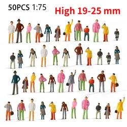 50Pcs 1:75 Model Miniature Figures Model Scale 19-25mm Painted Scenes Modelling People Assorted Poses Random Scale Passenger