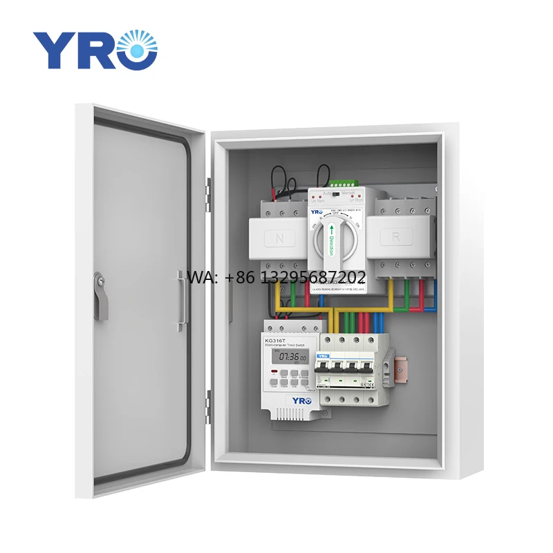 

YRO New YRQ2CB-634PTC Dual Power Transfer Switch Circuit Breaker Solar Panel System Combiner Box PV Steel Electrical Equipment