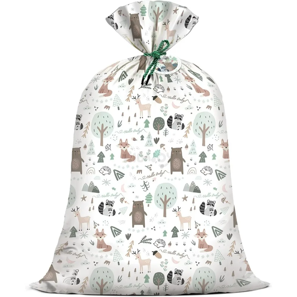 

Extra Large Woodland Animal Baby Shower Plastic Gift Bags 56*36 Inch Jumbo Forest Animal Present Gift Bag Baby Girls Boys Newbor