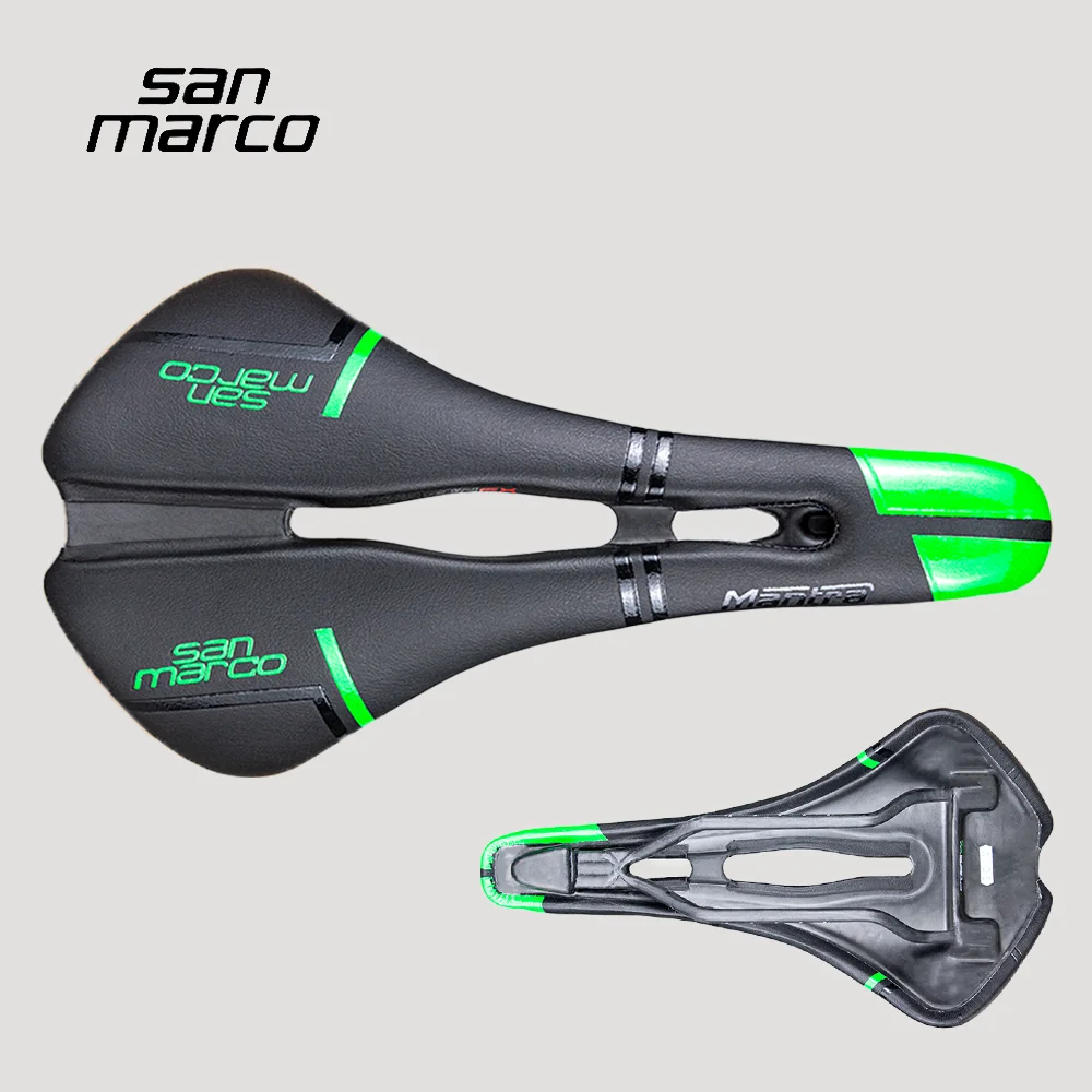 

Ультралегкое велосипедное седло San Marco из карбона для шоссейных и горных велосипедов, зеленое, Sanmarco Saddles TT, для триатлона и гонок, 143 мм, запчасти для велосипедов