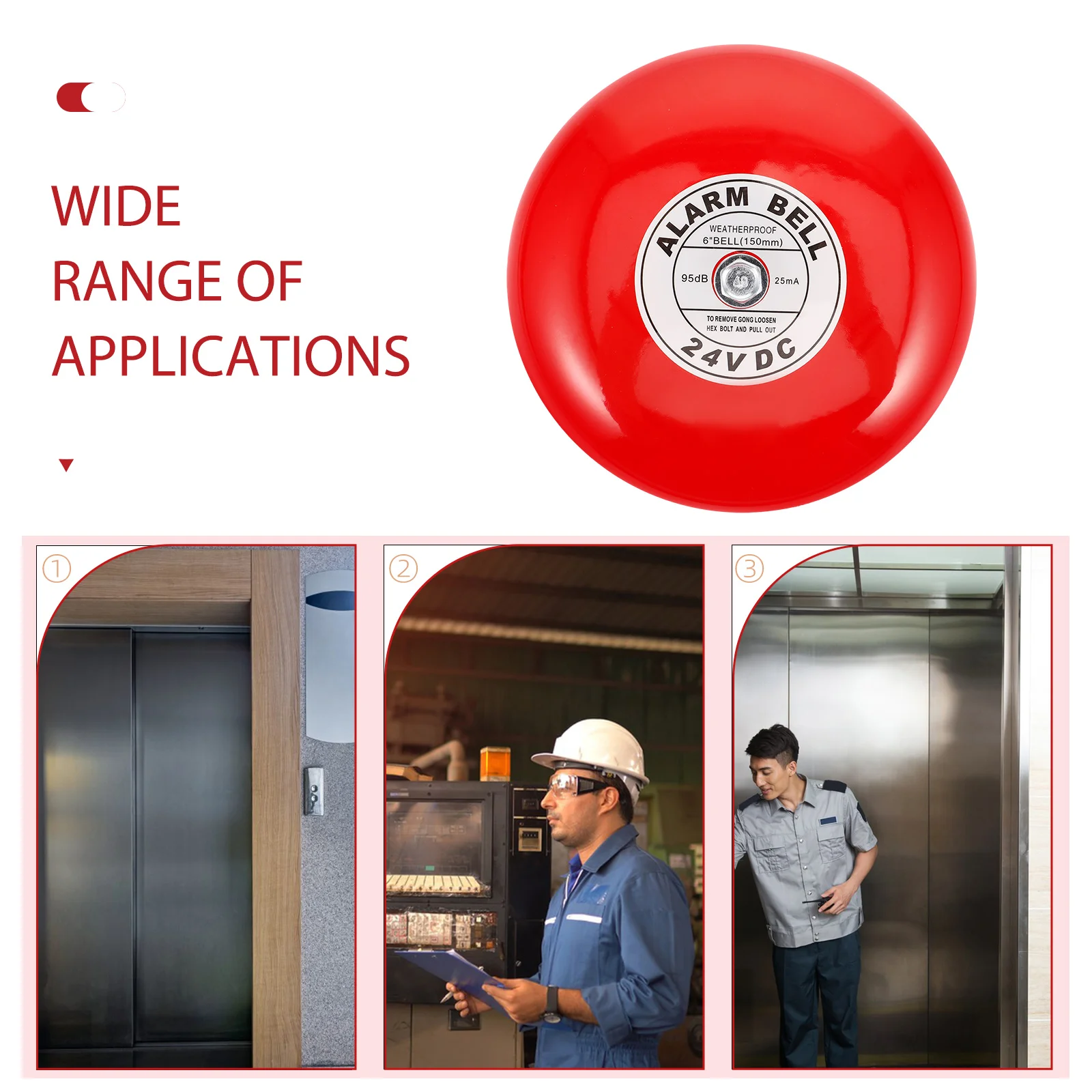 24 فولت بصوت عال رنين جرس إنذار كهربائي لمصنع إخلاء الحرائق محطة الطوارئ جرس إنذار الأمن للمدرسة المنزلية