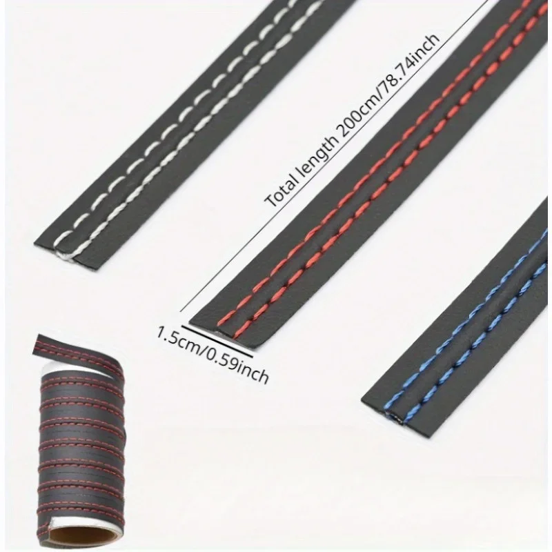 2m Car Leather Interior Decorative Strip Door Centre Seam Dashboard Change Decorative Strip Universal Interior Supplies