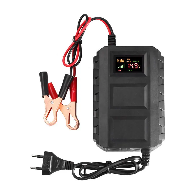 12V 20A Smart Battery Charger Car Lead Acid Battery Charger Dry Colloid Charger with Alligator Clip
