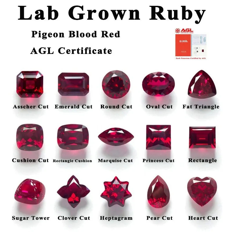 

Lab Grown Ruby Pigeon Blood Red Color High-quality DIY Charms Jewelry Making Main Materials Selectable AGL Certificate