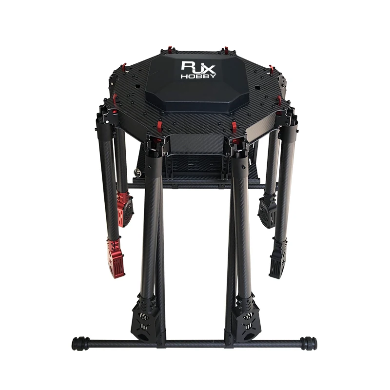 RJX 8 eixos de fibra de carbono multirotor dobrável D rone quadro com trem de pouso de fibra de carbono