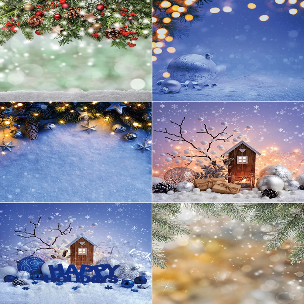 MOON.QG Merry Christmas Background Photography Snowflake Blue Light Photozone Backdrop Child Studio Photobooth Accessories