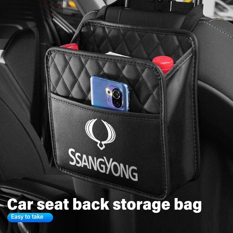 Car Backseat Storage Bag Large Capacity Pocket Hanger Collector For SsangYong Actyon Korando Turismo Musso Rodius Tivoli