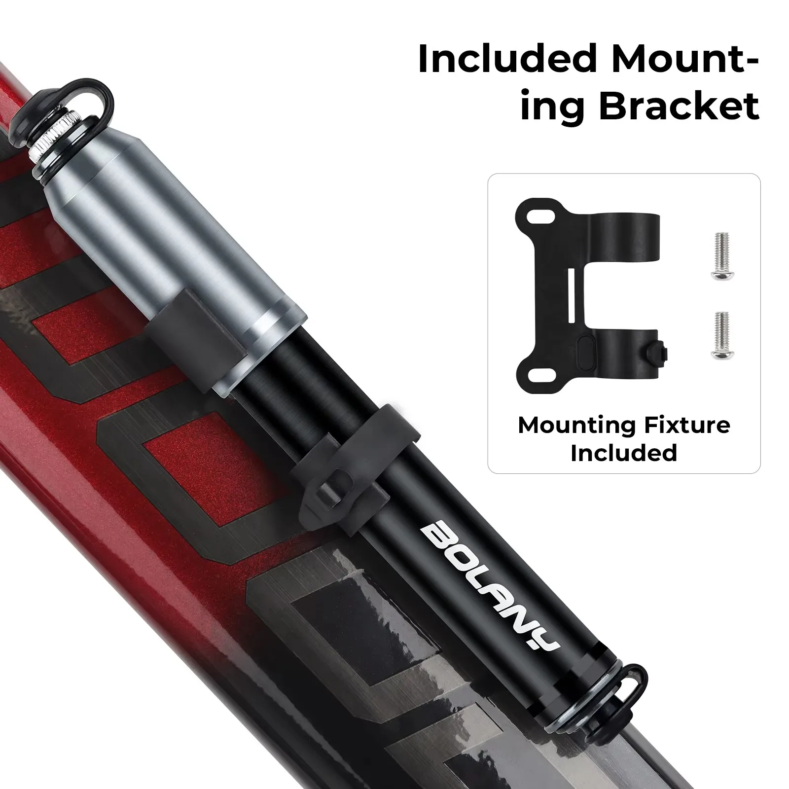 BOLANY Portable Mini Bike Pump 120PSI, Presta Schrader Universal Aluminum Hand Inflator for Mountain Road Bicycle Cycling Parts