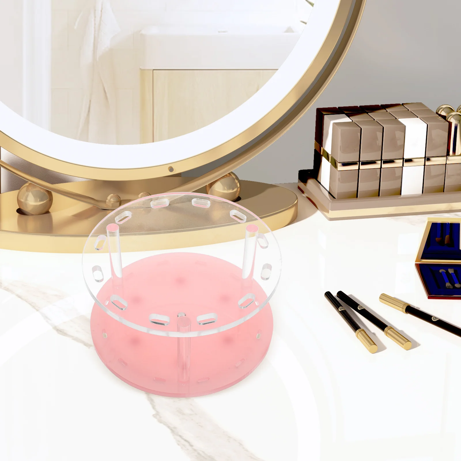 

12 Holes Eyelash Tweezer Holder Rotatable Acrylic Stand For Lash Extensions Salon Organizer Storage Rack Display Shelf Makeup