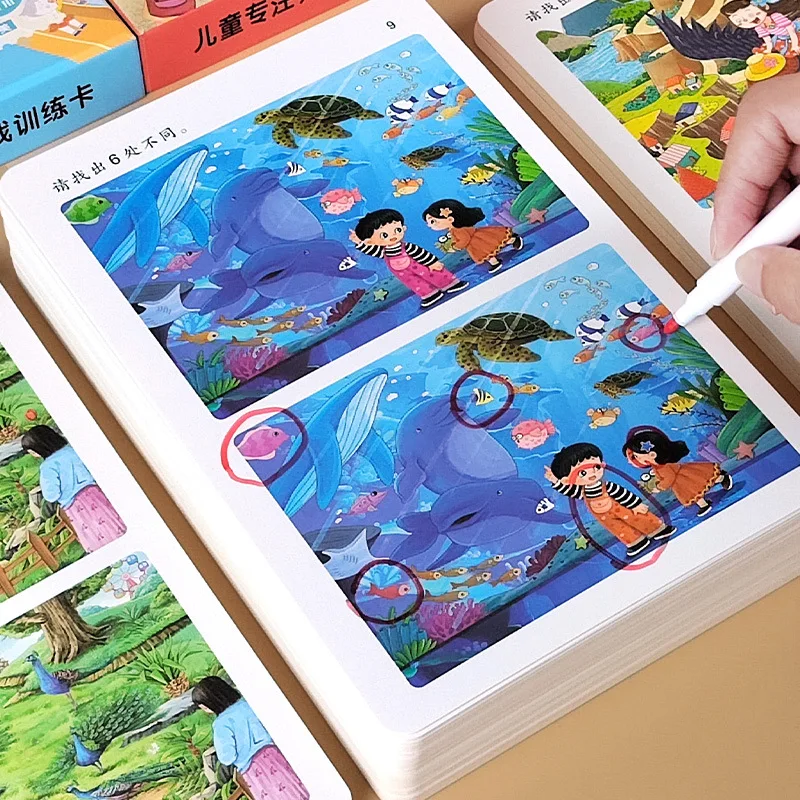 Find Different Concentration Training, 2-5 Year Old Babies Kindergarten Toys Puzzle Maze, Thinking Logic