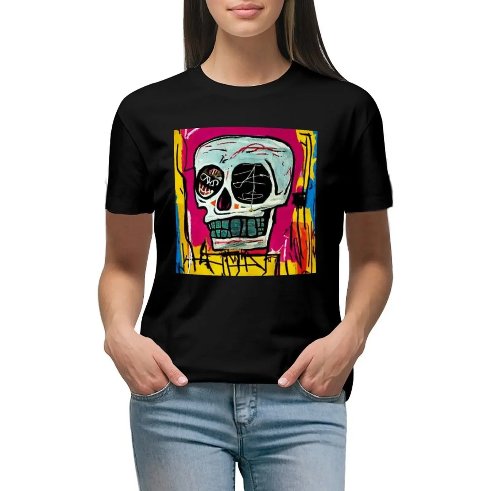 

Grill Grills Graffiti Skull Head Famous Artist T-shirt kawaii clothes tees female t-shirts for Women graphic tees funny