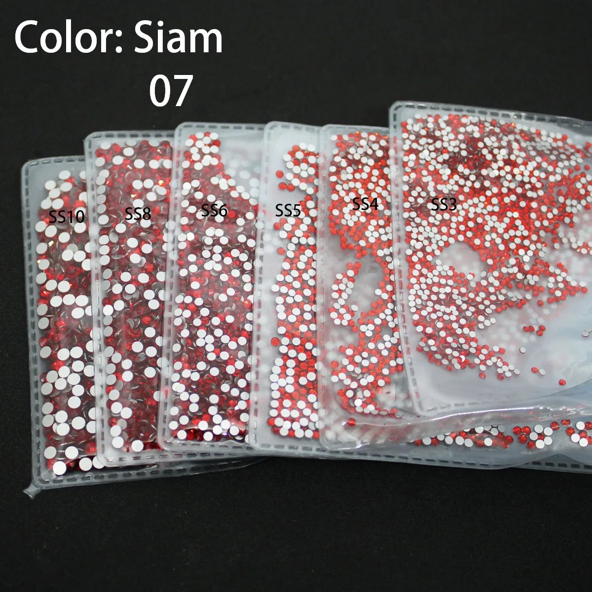 288/1440 قطعة أحجار الراين المسطحة AB بلورات ثلاثية الأبعاد مسمار الفن زينة 10 أحجام الأحجار الكريمة مسمار الملحقات