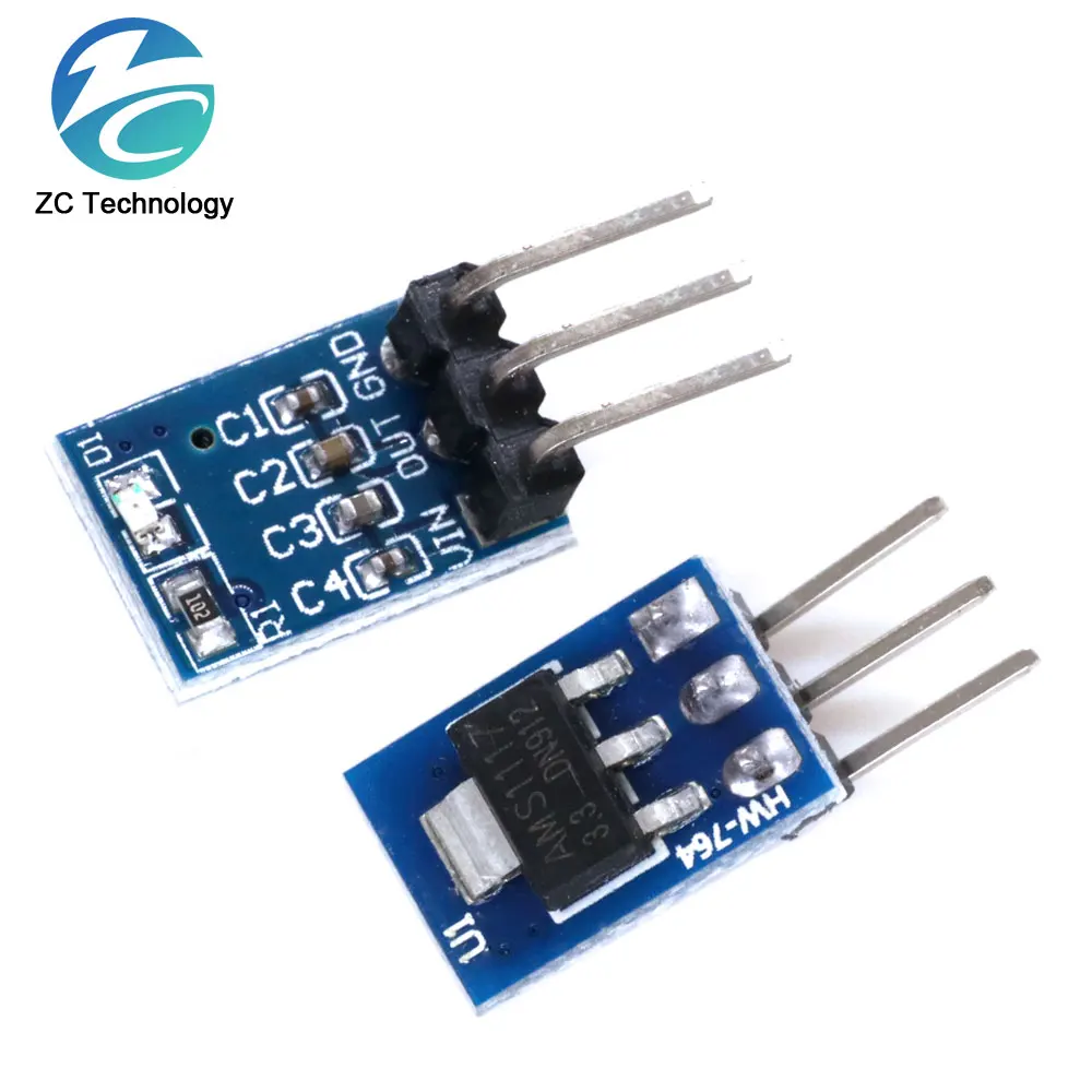 High Quality 5PCS 5V to 3.3V For DC-DC Step-Down Power Supply Buck Module AMS1117 LDO 800MA