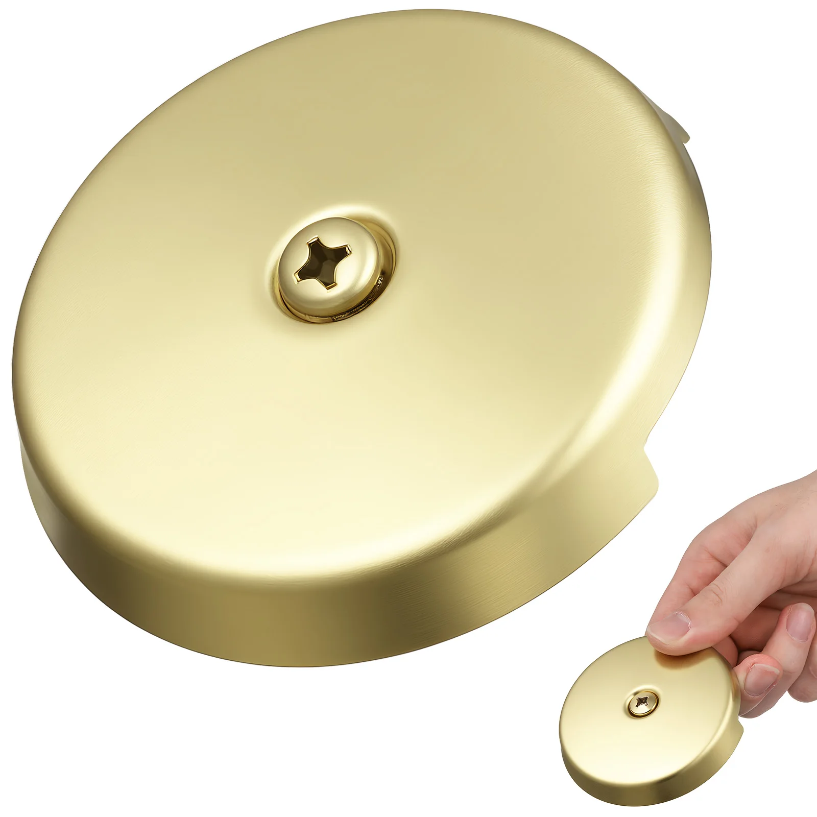 Stainless Steel Bathtub Cover Overflow Plate Panel Basin Gasket Tub Essentials Bathroom Drain Cover Bath Overflow Flat Drain Tub - Image 2