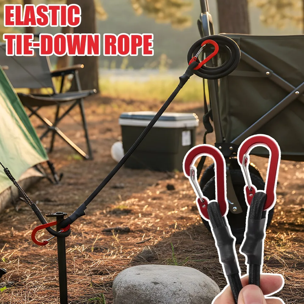 조절 가능한 고리 달린 탄성 스트랩 8mm 번지 코드 캠핑 짐 자전거 화물 다용도 타이 다운 유틸리티 로프 팩